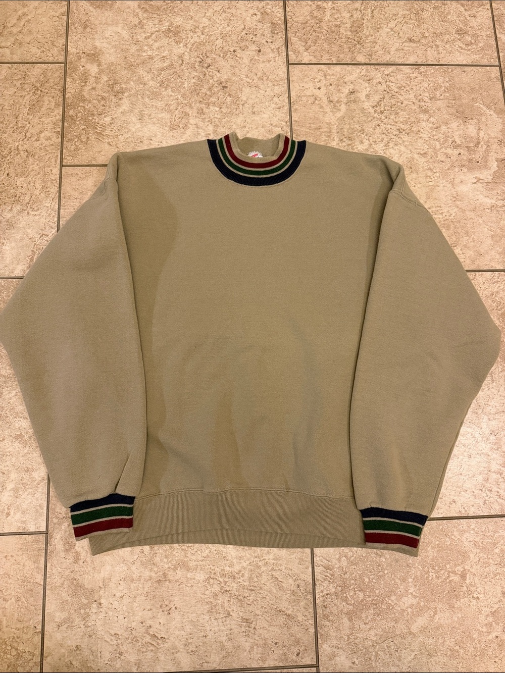 Men’s Vintage made in USA Jerzees ringer Crewneck Sweater size XL